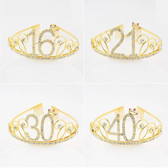 Luxury princess 16th 21st 30th 40th Birthday rhinestone Diamond crown
