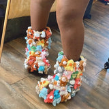 Exclusive custom cartoon 3d stuffed animal teddy bear fashion boots shoes