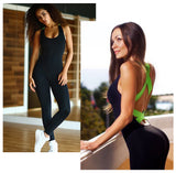 Cross back fitness workout clothing bodycon comfy jumpsuit