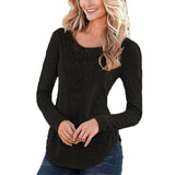 Lace detail long sleeve fashion top