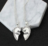 Rhinestone detail Heart Pendant Necklace Best Friend Letter Necklac