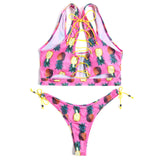 “ Sass” Lace up style hi cut 2 piece bikini set