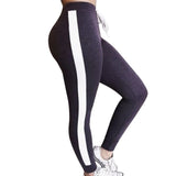 Side stripe casual elastic waist legging joggers