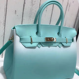 Deluxe luxury Jelly rainbow padlock New York tote handbag