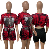 Distressed Tupac cutout split graphic tshirt