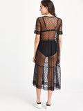 "No Edit" polka dot sheer mesh couture dress