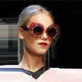 “On the charts” rhinestone bling oversize sunglasses