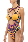 Tribal cutout monokini one piece swimsuit