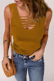Strappy Detail Scoop Neck Tank Top