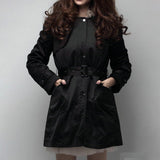 Trendy Warm fur style belted coat jacket