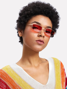 Retro classic color square small frame sunglasses