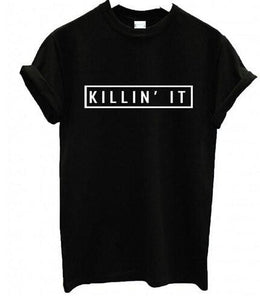 killin it printed retro tshirt
