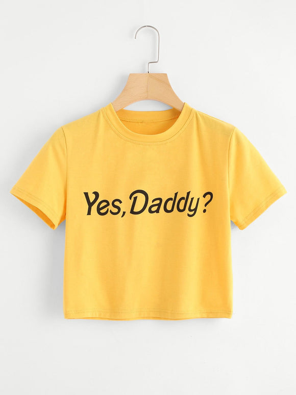 Yes daddy printed crop top