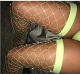Over the knee rhinestone fishnet stockings