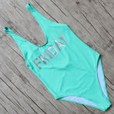“Sunday” low back one piece monokini swimsuit