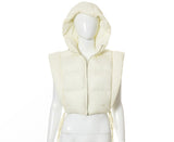 Classic Hooded Puffer crop vest jacket