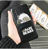 We bare bears pocket card money holder iPhone phone case
