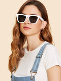 Square oversize color retro sunglasses
