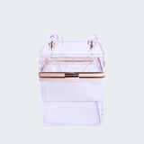 Clear chain style cube square Tote Clutch handbag