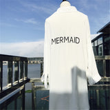 Mermaid vintage cover up oversize shirt dress