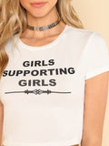 Girls supporting girls crop top