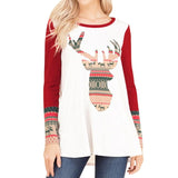 Ladies tribal Christmas reindeer long sleeve top
