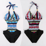 Tribal design one piece monokini bikini swimsuit