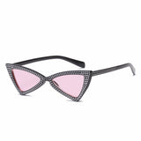 Small Vintage diamond rhinestone cateye sunglasses