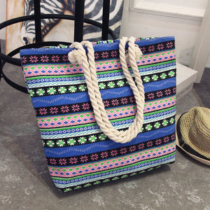 Aztec design beach travel tote handbag