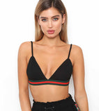 Trendy Green and red band crop top bralette