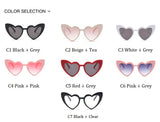 Heart style oversize retro pinup sunglasses