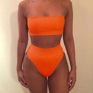 Miami bandeau high waist 2 piece bikini swimsuit