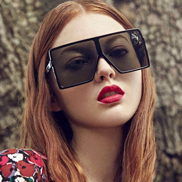 “ Midnight” Flat top oversize retro sunglasses