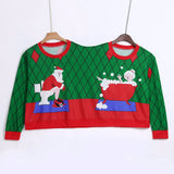 Funny 2 head couples BFF ugly Christmas sweater
