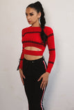 Cutout style knitted crop sweater