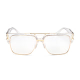 Retro luxury inspired oversize clear sunglasses