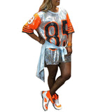 Sequins 85 football sports oversize tshirt dress