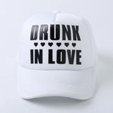 Drunk in love just drunk bachelorette party bride baseball mesh hat