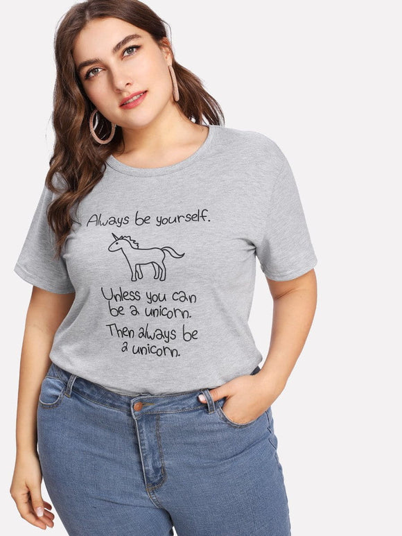 Always be yourself unicorn printed tshirt