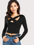Cross front strappy crop top