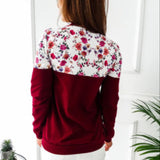 Floral detail long sleeve sweater top
