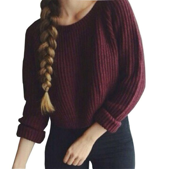Trendy oversize knitted pullover sweater