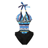 Tribal design one piece monokini bikini swimsuit