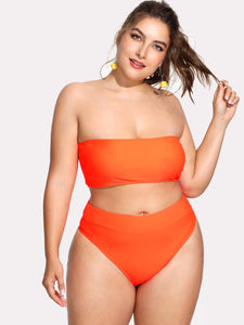 *PLUS DOLL* “Splendid” 2 piece high waist plus size bikini swimsuit