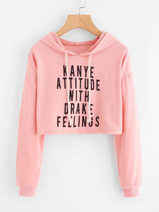 Kanye attitude drake feeling crop sweatshirt