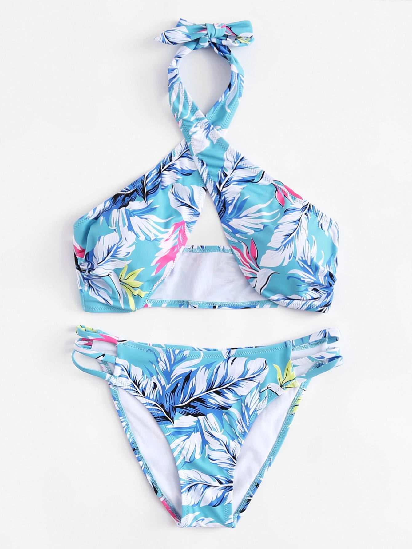 Floral halter wrap 2 piece bikini – Iconic Trendz Boutique