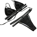 Star design strappy cutout 2 piece bikini swimsuit
