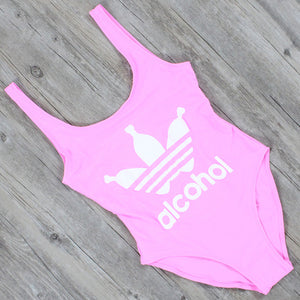 Pink Alcohol scoop back one piece monokini swimsuit