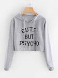Cute but psycho pullover fashion crop sweater
