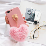 Luxury Heart fur ball iPhone phone case